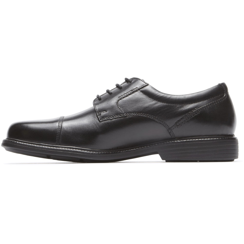 Rockport Oxfords For Mens Black - Charles Road Cap Toe - TU4890126